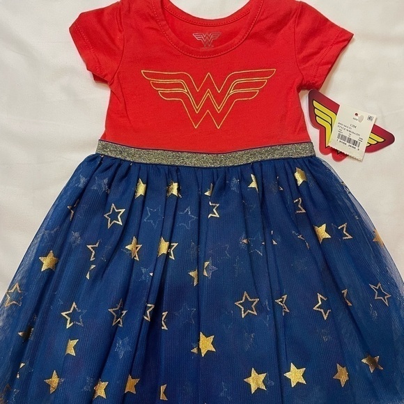 NWT girls Wonder Woman size 12 months red/blue dress - Picture 2 of 3